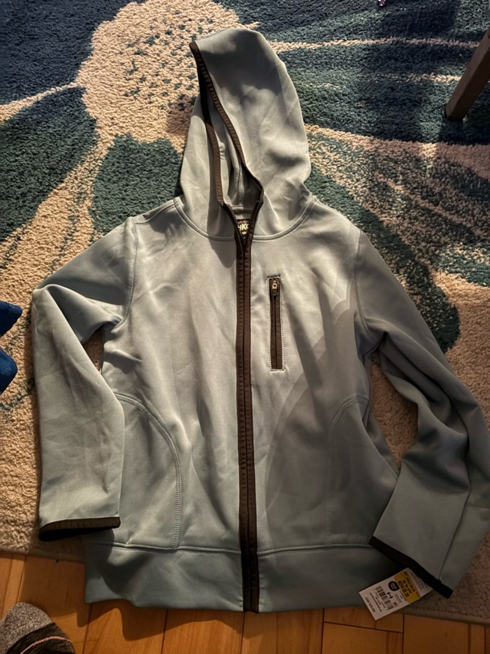 Carter's Light blue zip-Up Hoodie with Contrast Trim